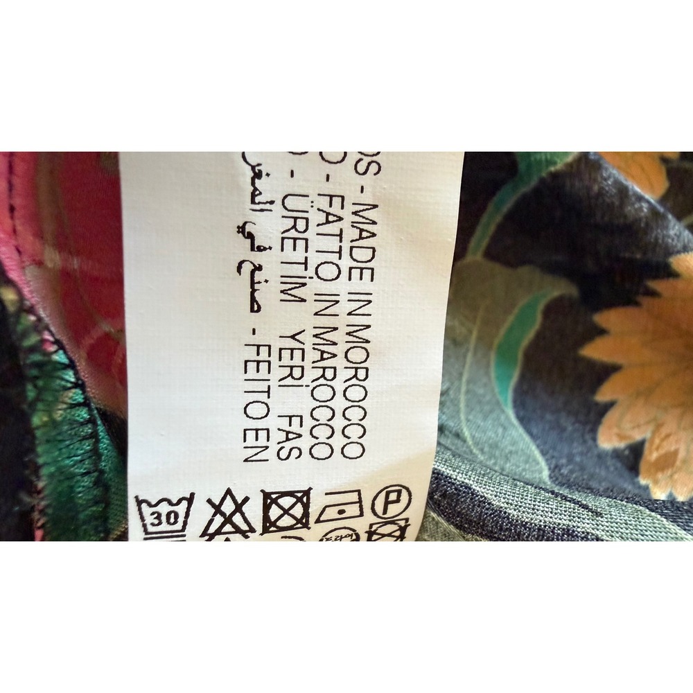 Zara Oriental Crane Floral Satin Mini Dress Large Cheongsam Qipao Mandarin - Picture 9 of 16